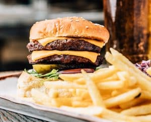 burger and fries